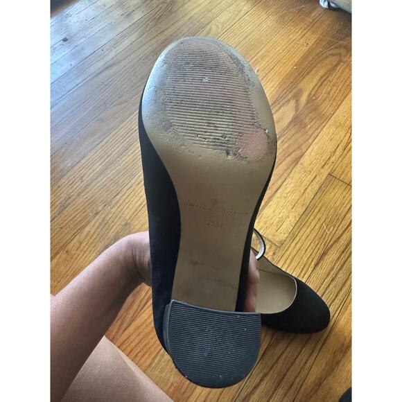 Marc Fisher Black Suede Leather Heels – 3.5" Ankle Strap - Picture 5 of 10